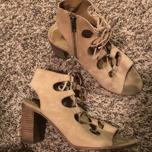 Steve Madden tie up heels. Worn.